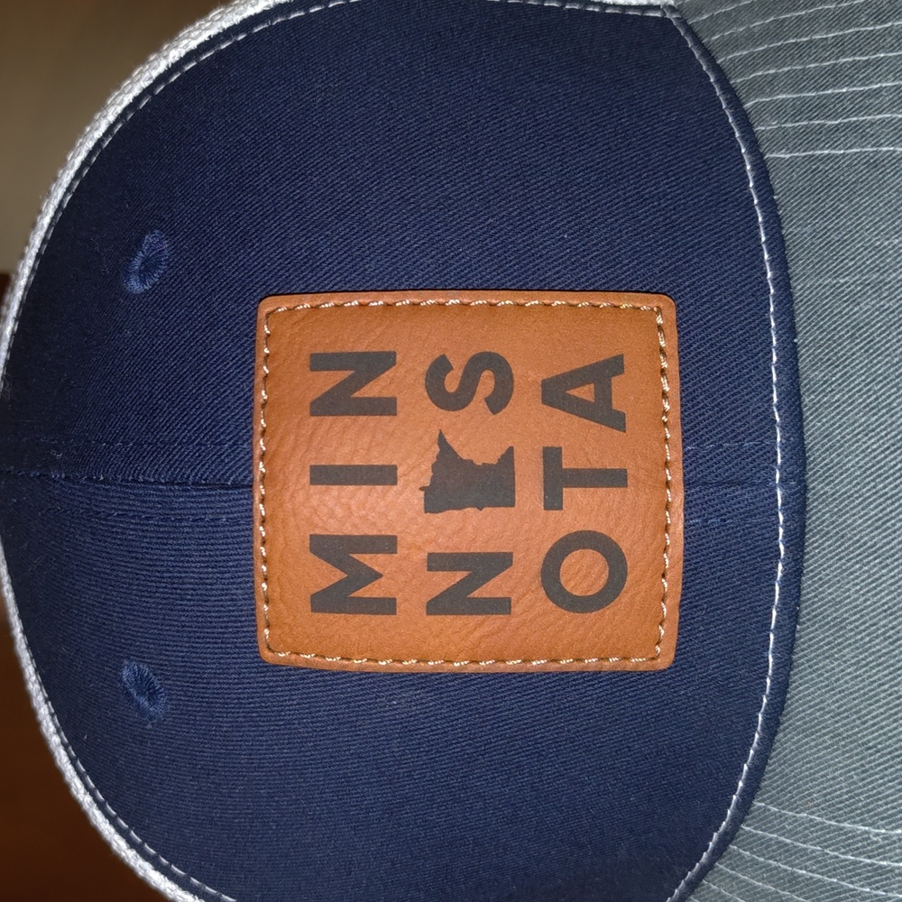 Minnesota Stitched Leather Patch Trucker Mesh Sna… - image 2